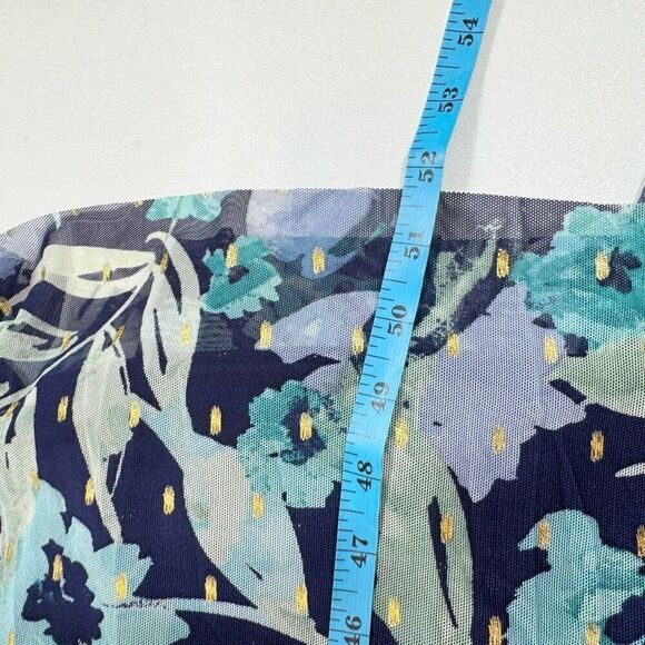 London Times Maxi Dress Womens 8 Petite Mesh Floral High Neck New - Picture 5 of 11